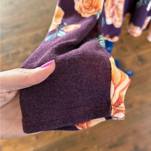 Chic Soul “Sweet Darlin” Floral Cold Shoulder Top in Deep Wine Purple - Picture 3 of 14